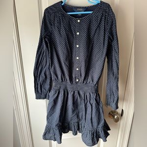 Ralph Lauren Polo Navy Blue Polka Dot Dress EUC